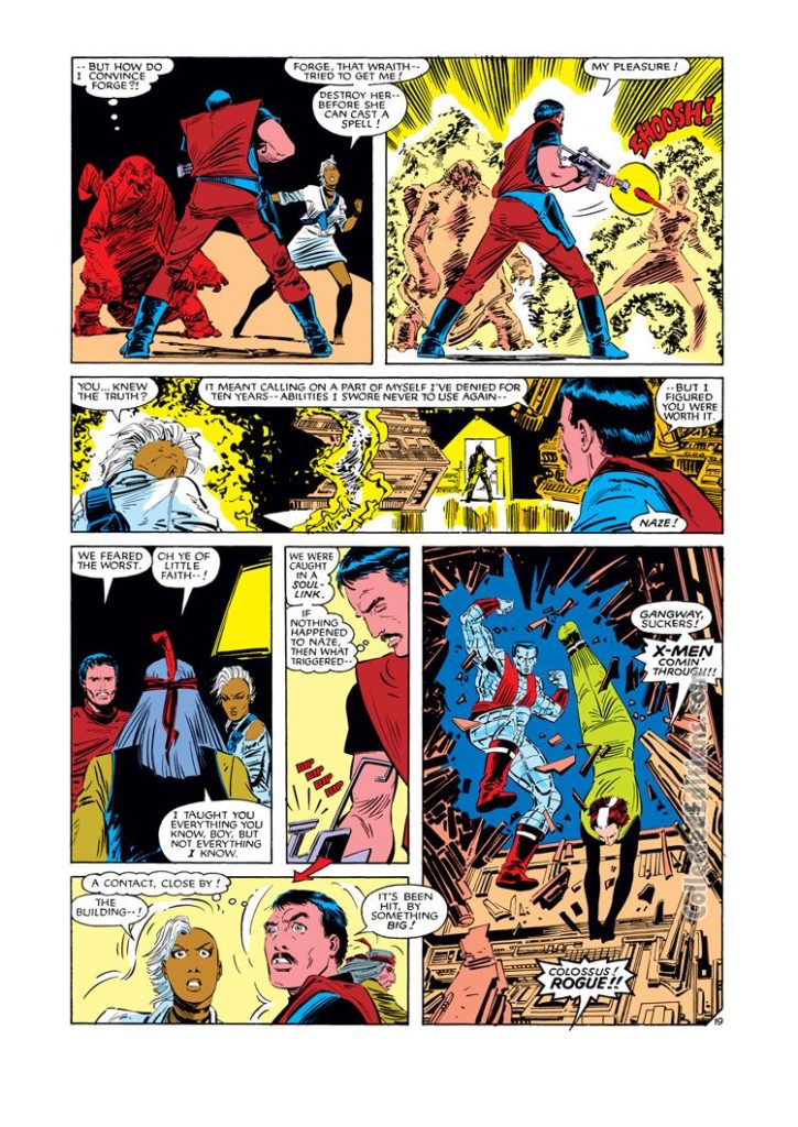 Uncanny X-Men #187, pg. 19; pencils, John Romita, Jr.; inks, Dan Green