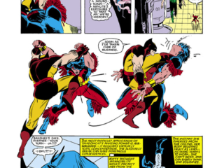 Uncanny X-Men #192, pg. 1; pencils, John Romita Jr.; inks, Dan Green, Steve Leialoha