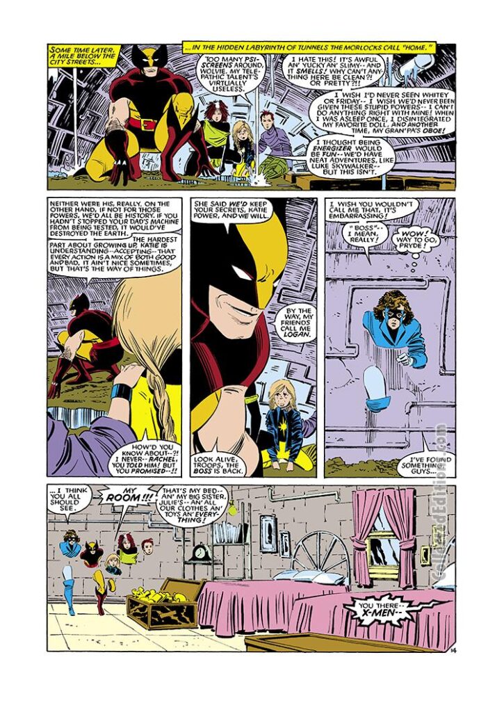 Uncanny X-Men #195, pg. 14; pencils, John Romita Jr.; inks, Dan Green