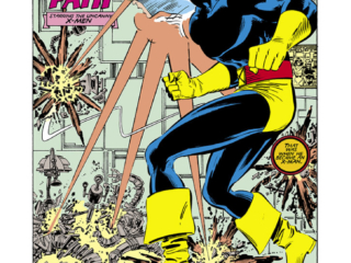 Uncanny X-Men #199, pg. 2; pencils, John Romita Jr.; inks, Dan Green; Cyclops