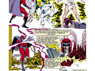Uncanny X-Men #200, pg. 2; pencils, John Romita Jr.; inks, Dan Green; Trial of Magneto