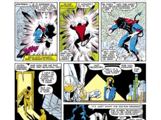 Uncanny X-Men #204, pg. 2; pencils, June Brigman; inks, Whilce Portacio; Amanda Sefton, Nightcrawler, Kurt Wagner solo issue