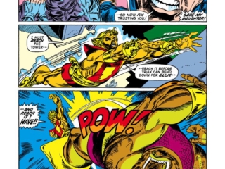 Warlock #4, pg. 17; pencils, Gil Kane; inks, Tom Sutton; Adam Warlock, Trax/Triax