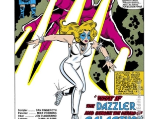What If? #33, pg. 1; pencils, Mike Vosburg; inks, Jon DโAgostino What If? #33, pg. 1; pencils, Mike Vosburg; inks, Jon D’Agostino; What If Dazzler Had Become the Herald of Galactus, Uatu the Watcher, Danny Fingeroth