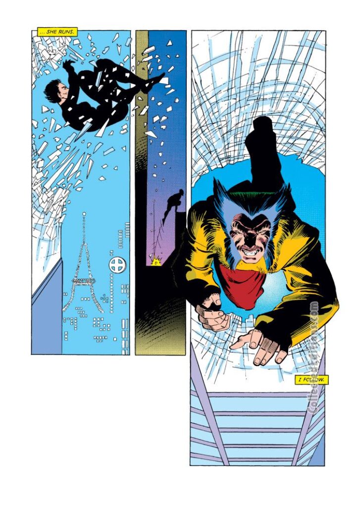 Wolverine #3, pg. 15; pencils, Frank Miller; inks, Joe Rubinstein; Logan/Yukio