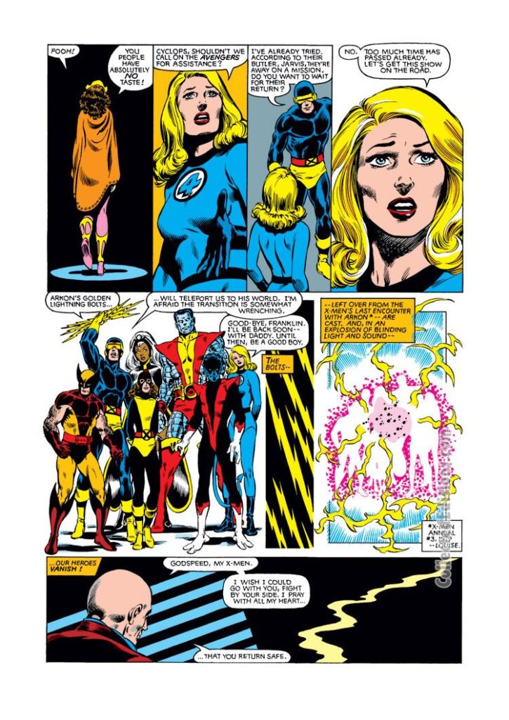 X-Men Annual #5, pg. 12; pencils, Brent Anderson; X-Men/Fantastic Four/Arkon/Invisible Woman