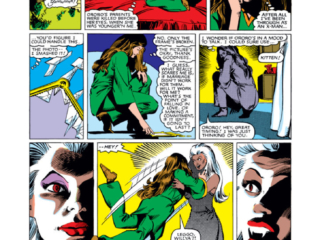 X-Men Annual #6, pg. 7; pencils, Bill Sienkiewicz; Kitty Pryde/Storm/Count Dracula