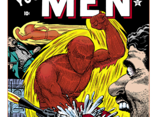 Young Men #28, cover by Carl Burgos; Human Torch