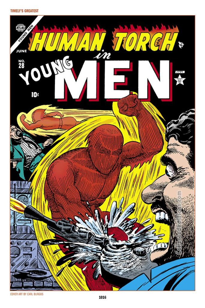 Young Men #28, cover by Carl Burgos; Human Torch