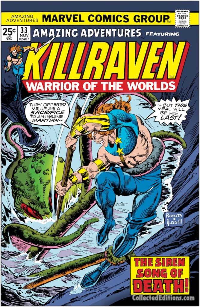 Amazing Adventures/Killraven #33 cover; pencils, John Romita, Sr.; inks, P. Craig Russell