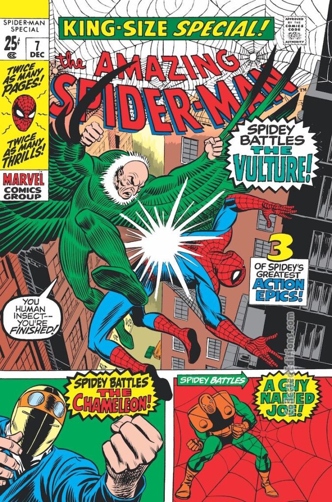 Amazing Spider-Man Annual #7 cover; pencils and inks, John Romita Sr.; Vulture, Chameleon, A Guy Named Joe, reprint issue