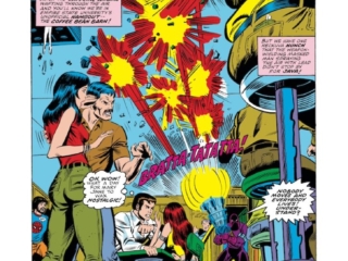 Amazing Spider-Man Annual #11. &ldquo;Chaos at the Coffee Bean!&rdquo;, pg. 1; pencils, John Romita Jr.; inks, Al Milgrom; Peter Parker, Mary Jane Watson, Scott Edelman, Stan Lee Presents