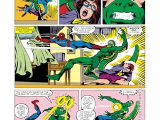 Amazing Spider-Man Annual #18, pg. 23; breakdowns, Ron Frenz; pencils and inks, Bob Layton, Jackson Guice; Scorpion, Marla Madison, Marla Jameson, Mac Gargan; Stan Lee