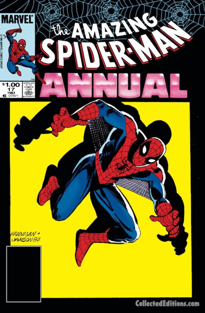 Amazing Spider-Man Annual #17 cover; pencils, Ed Hannigan; inks, Klaus Janson