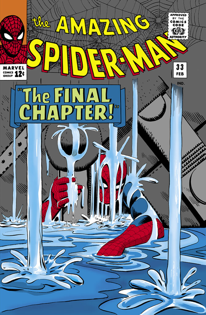 Amazing Spider-Man #33 cover; pencils and inks, Steve Ditko; The Final Chapter, Master Planner