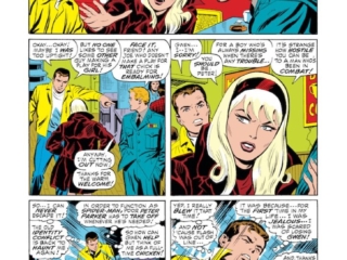 Amazing Spider-Man #72, pg. 14; layouts, John Buscema; pencils and inks, Jim Mooney; Gwen Stacy, Peter Parker, Flash Thompson