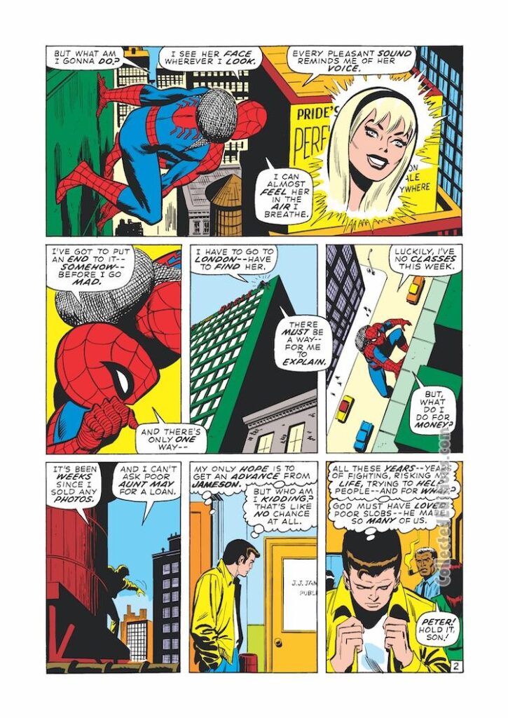 Amazing Spider-Man #95, pg. 2; pencils, John Romita Sr.; inks, Sal Buscema; Gwen Stacy