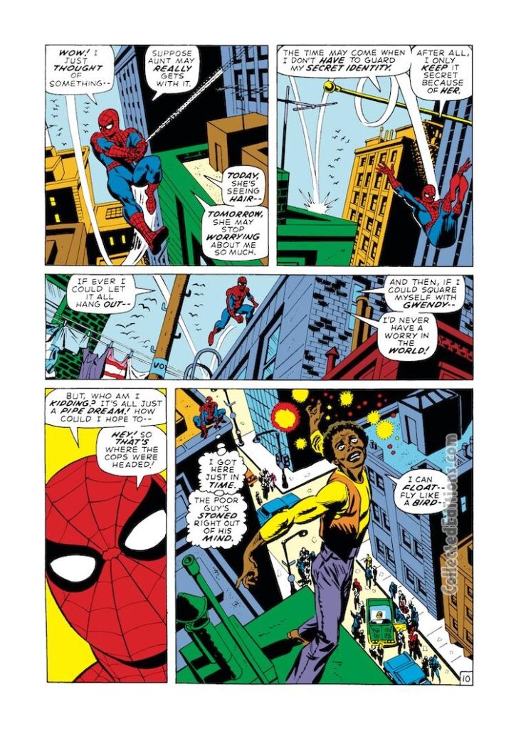 Amazing Spider-Man #96, pg. 10; pencils, Gil Kane; inks, John Romita Sr.; drug issue