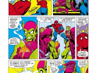 Amazing Spider-Man #97, pg. 2; pencils, Gil Kane; inks, Frank Giacoia; Green Goblin, goblin bombs