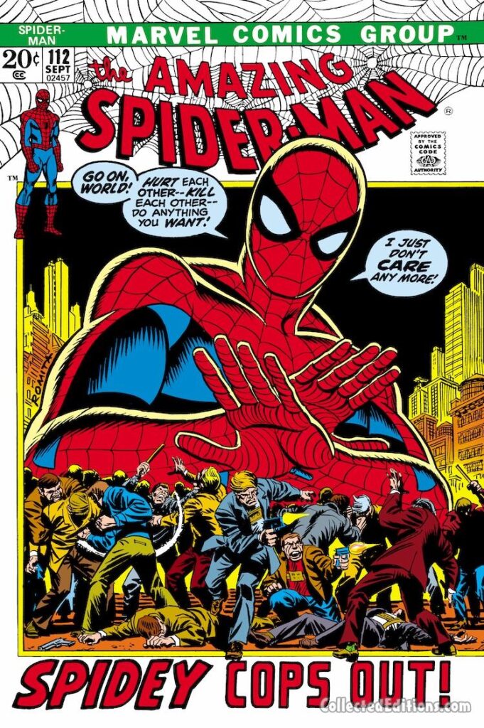 Amazing Spider-Man #112 cover; pencils and inks, John Romita Sr.; Spidey Cops Out