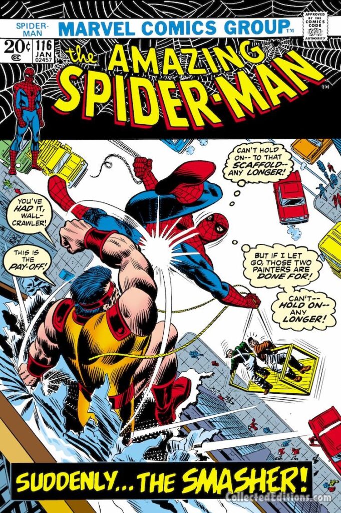 Amazing Spider-Man #116 cover; pencils and inks, John Romita Sr.; Suddenly the SmasherAmazing Spider-Man #116 cover; pencils and inks, John Romita Sr.; Suddenly the Smasher