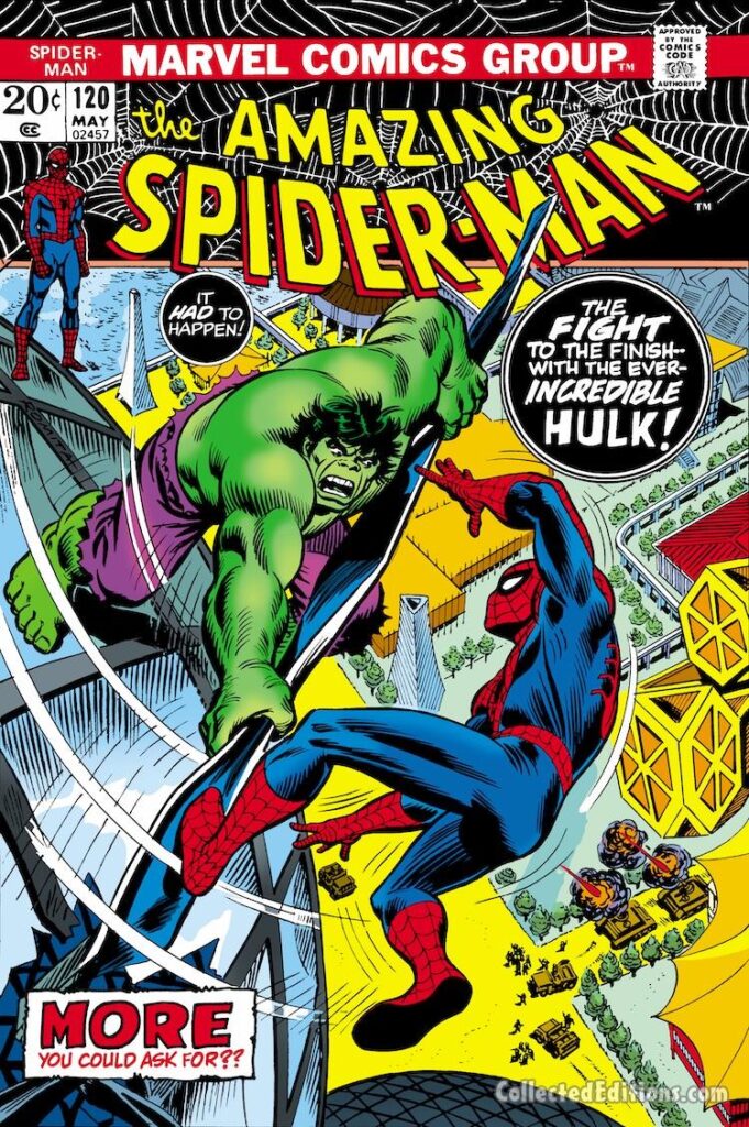 Amazing Spider-Man #120 cover; pencils and inks, John Romita Sr.; Incredible Hulk