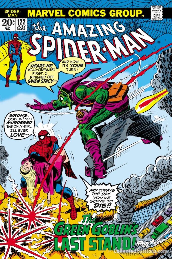 Amazing Spider-Man #122 cover; pencils and inks, John Romita Sr.; Green Goblin Last Stand, Death of Gwen Stacy