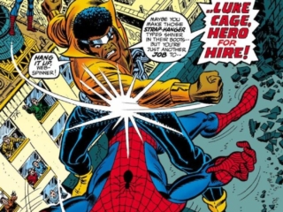Amazing Spider-Man #123 cover; pencils and inks, John Romita Sr.; Luke Cage, Hero For Hirev