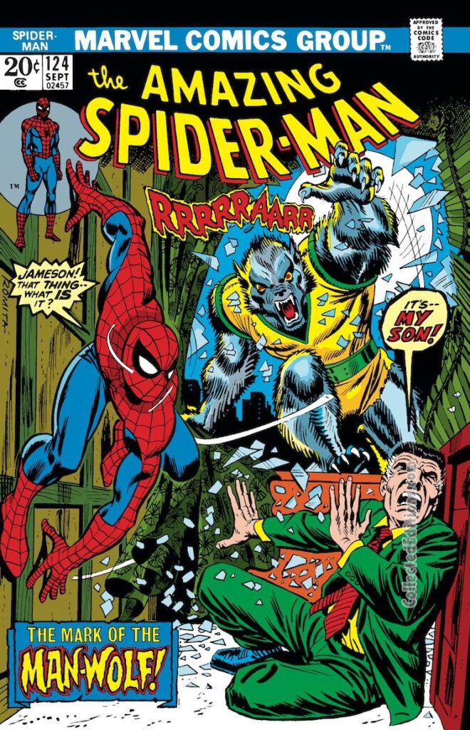 Amazing Spider-Man #124 cover; pencils and inks, John Romita Sr.; Man-Wolf, Jonah Jameson