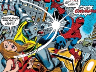 Amazing Spider-Man #125 cover; pencils, John Romita Sr.; inks, Mike Esposito, Man-Wolf Strikes Again