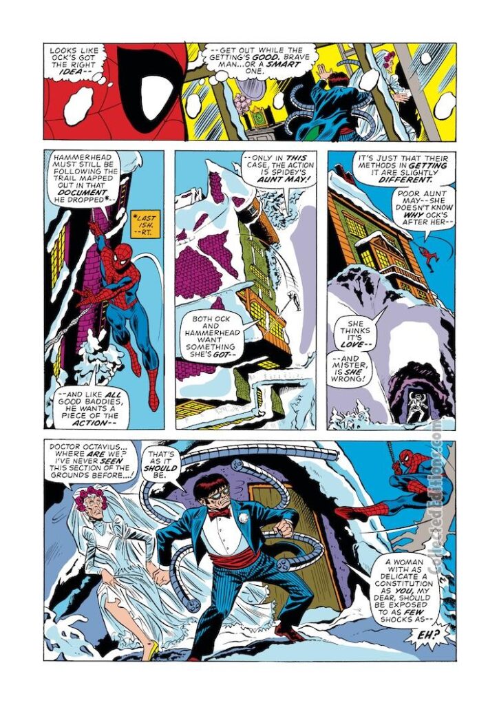 Amazing Spider-Man #131, pg. 4; pencils, Ross Andru; inks, Frank Giacoia, Dave Hunt; Wedding of Doc Ock/Aunt May