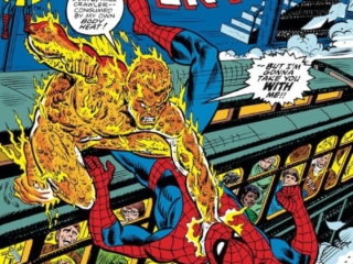 Amazing Spider-Man #133 cover; pencils and inks, John Romita Sr.; Battle to the Finish With Molten Man