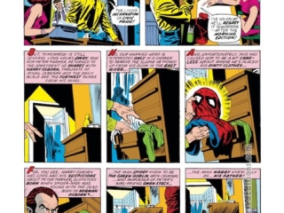 Amazing Spider-Man #135, pg. 8; pencils, Ross Andru; inks, Frank Giacoia; Robbie Robertson, Harry Osborn, Betty Brant, Daily Bugle