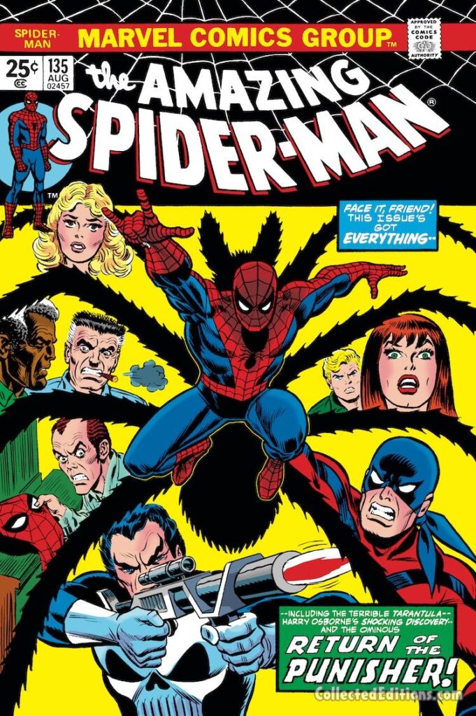 Amazing Spider-Man #135 cover; pencils and inks, John Romita Sr.; Tarantula, Return of the Punisher, Mary Jane