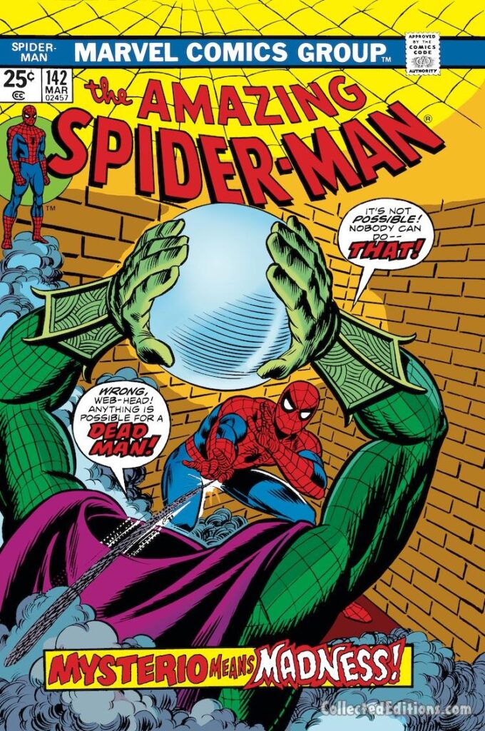 Amazing Spider-Man #142 cover; pencils and inks, John Romita Sr.; Mysterio Means Madness