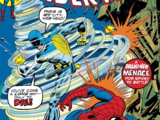 Amazing Spider-Man #143 cover; pencils, Gil Kane; inks, John Romita Sr. Amazing Spider-Man #143 cover; pencils, Gil Kane; inks, John Romita Sr.; Cyclone Is His Name, Paris France