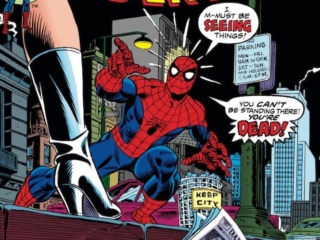 Amazing Spider-Man #144 cover; pencils, Gil Kane; inks, John Romita Sr. Amazing Spider-Man #144 cover; pencils, Gil Kane; inks, John Romita Sr.; Delusion Conspiracy, Original Clone Saga, Gwen Stacy