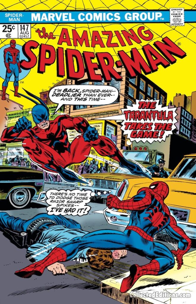 Amazing Spider-Man #147 cover; pencils and inks, John Romita Sr.; Tarantula Takes the Game