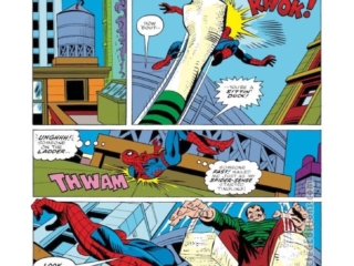 Amazing Spider-Man #150, pg. 8; pencils, Gil Kane; inks, Mike Esposito, Frank Giacoia Amazing Spider-Man #150, pg. 8; pencils, Gil Kane; inks, Mike Esposito, Frank Giacoia; Sandman