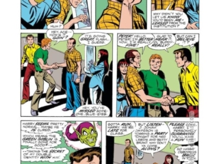Amazing Spider-Man #151, pg. 5; pencils, Ross Andru; inks, John Romita Sr. Amazing Spider-Man #151, pg. 5; pencils, Ross Andru; inks, John Romita Sr.; Mary Jane Watson, Harry Osborn, Peter Parker, Flash Thompson