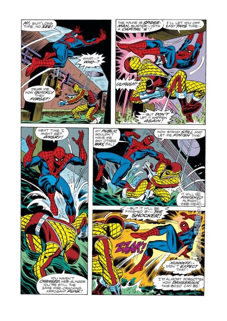 Amazing Spider-Man #151, pg. 15; pencils, Ross Andru; inks, John Romita Sr.; The Shocker; New York City underground sewer