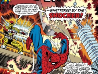 Amazing Spider-Man #152 cover; pencils, Gil Kane; inks, John Romita Sr. Amazing Spider-Man #152 cover; pencils, Gil Kane; inks, John Romita Sr.; Shattered by the Shocker