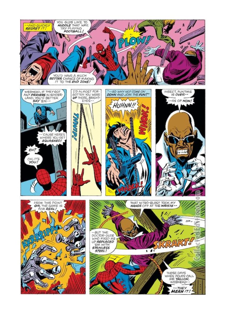 Amazing Spider-Man #155, pg. 11; layouts, Sal Buscema; pencils and inks, Mike Esposito; Leroy Tallon; Conrad Fox, Jason Sledge