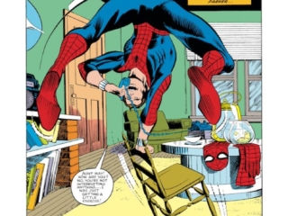 Amazing Spider-Man #224, pg. 1; pencils, John Romita Jr.; inks, Pablo Marcos; Let Fly These Aged Wings, splash page, Stan Lee Presents, Roger Stern, writer