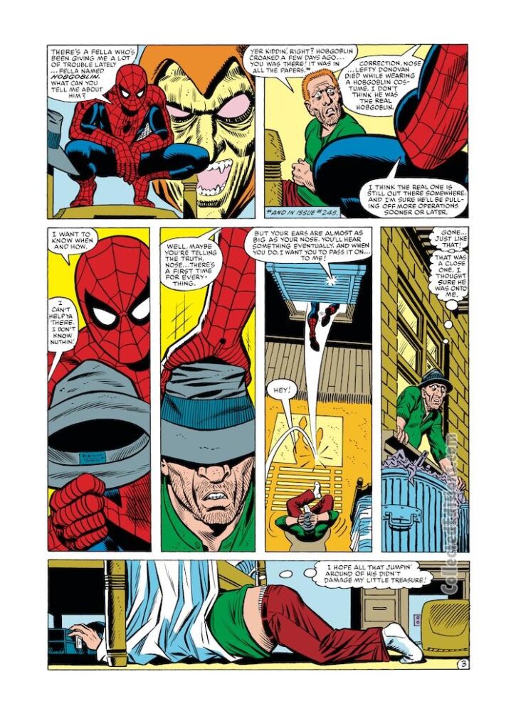 Amazing Spider-Man #247, pg. 3; pencils, John Romita Jr.; inks, John Romita Sr.; Frogman