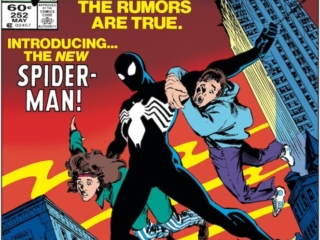 Amazing Spider-Man #252 cover; pencils, Ron Frenz; inks, Klaus Janson, black costume, first appearance, rumors are true, introducing