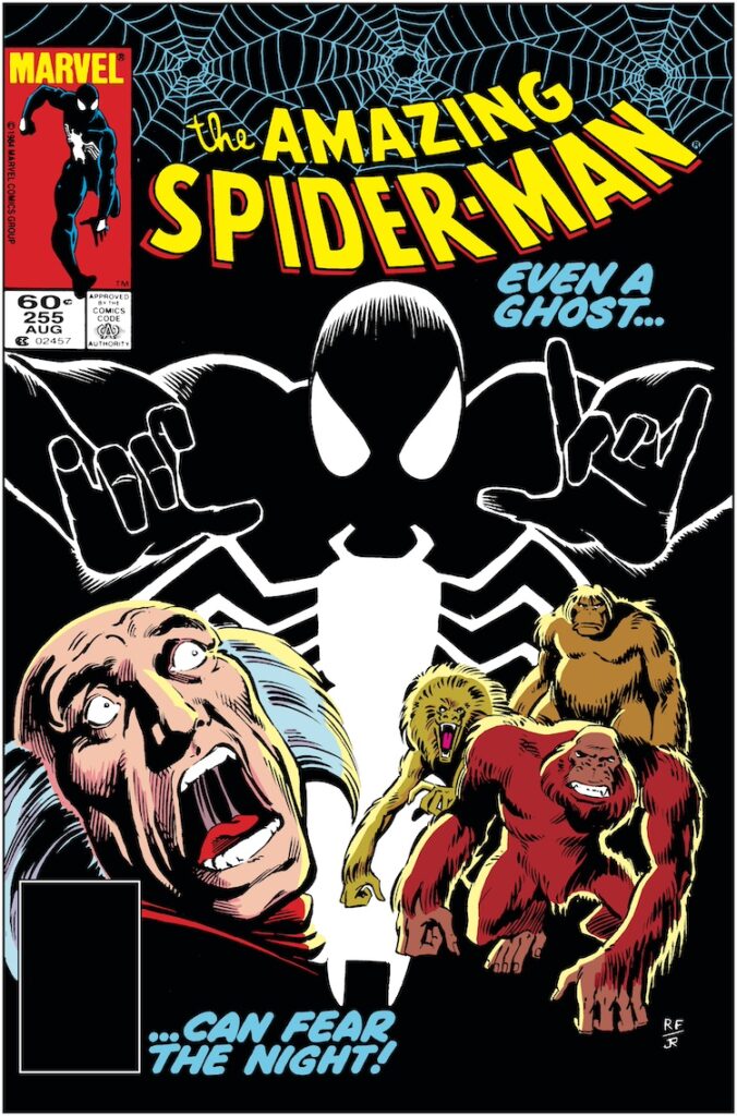 Amazing Spider-Man #255 cover; pencils, Ron Frenz; inks, Joe Rubinstein; Red Ghost, Super-Apes, Even a Ghost Can Fear the Night