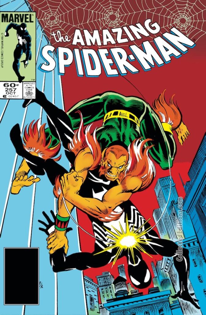 Amazing Spider-Man #257 cover; pencils, Ron Frenz; inks, Joe Rubinstein; The Puma/Thomas Fireheart, first appearance