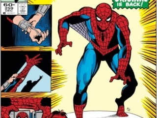Amazing Spider-Man #259 cover; pencils, Ron Frenz; inks, Joe Rubinstein; Hobgoblin, Roderick Kingsley, the original costume is back, Mary Jane Watson
