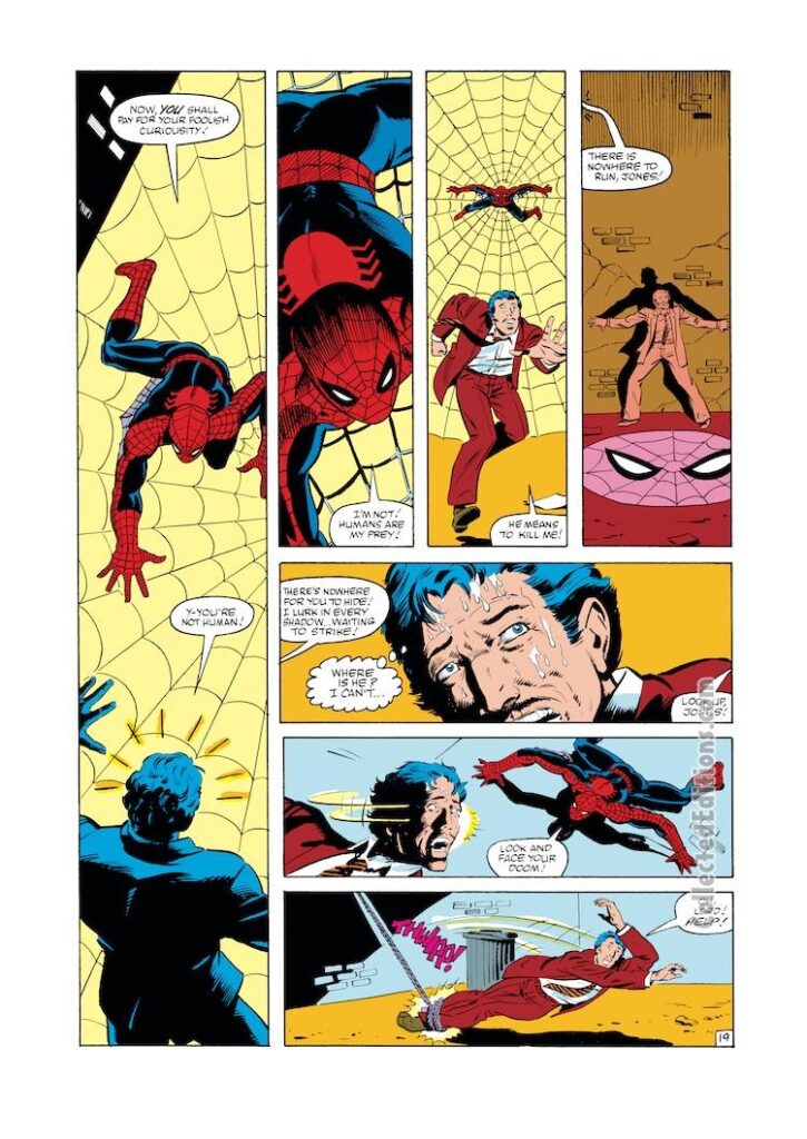Amazing Spider-Man #262, pg. 19; pencils, Bob Layton; inks, Bob Layton, Carlos Garzon; D.J. Jones
